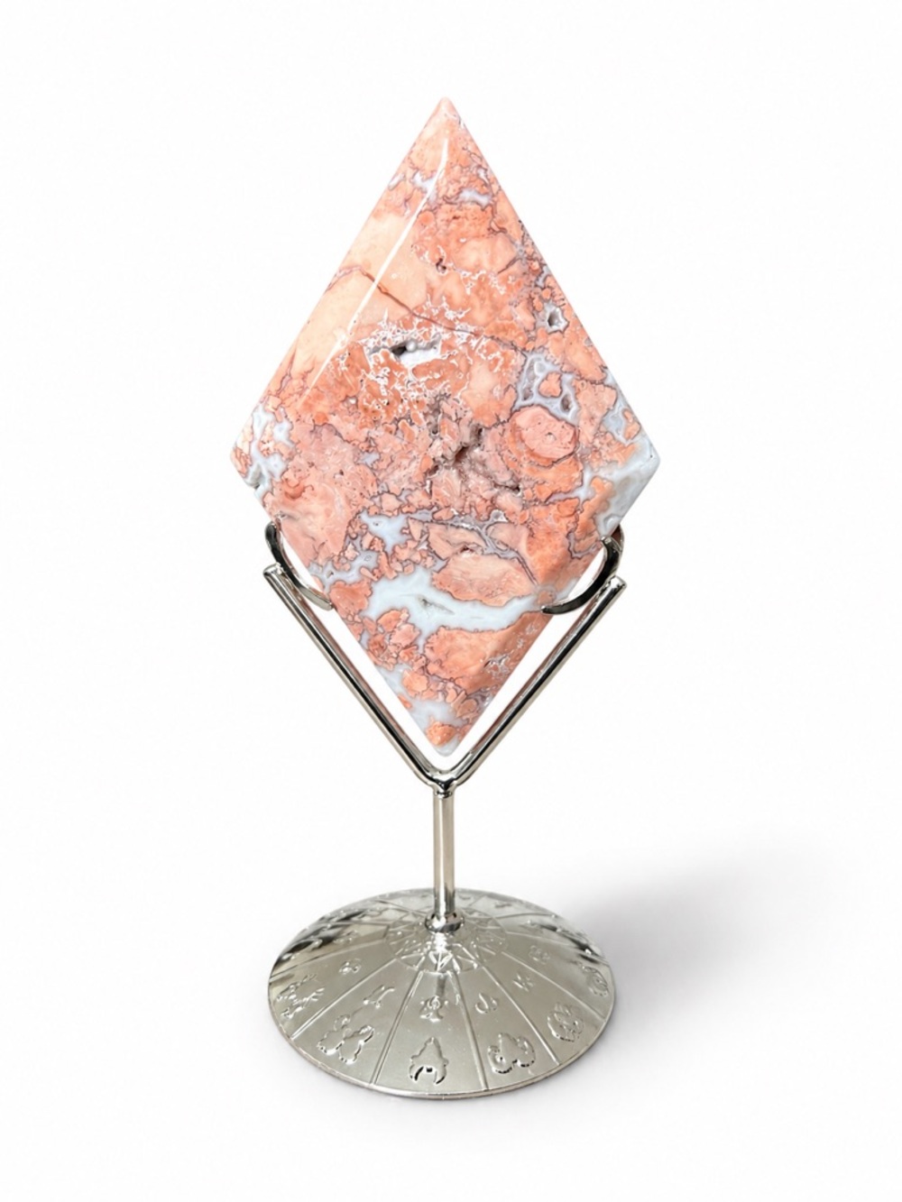 Cotton Candy Agate Diamond with Stand